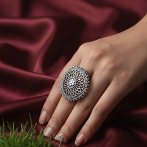 Oxidized Silver Mandala