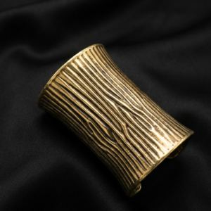 Golden Rippled Oxidized Handcuff
