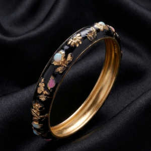 Midnight Orchard Enamel Bangle
