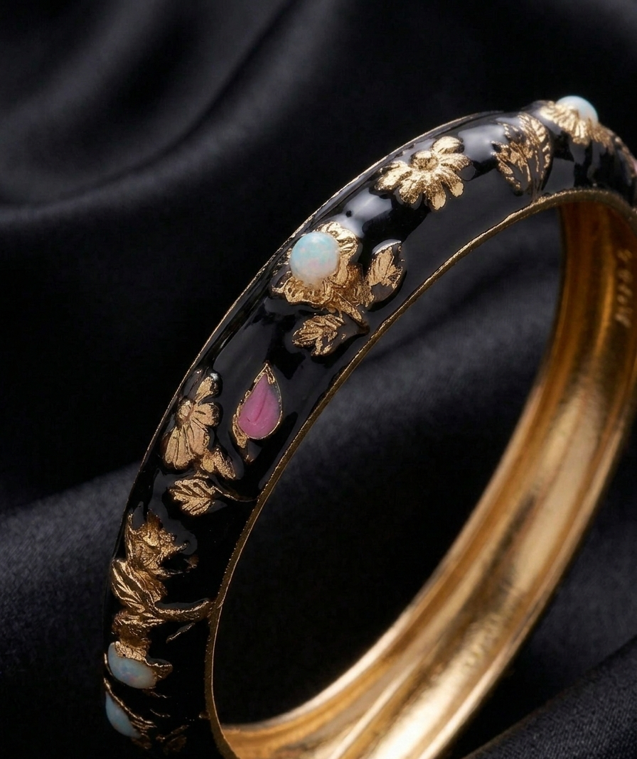 Midnight Orchard Enamel Bangle - Image 2