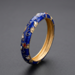 Sapphire Bloom Enamel Bangle