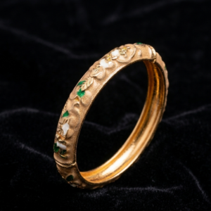 Golden Meadow Enamel Bangle