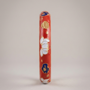 Crimson Lotus Enamel Bangle