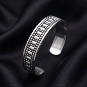Geometric Bead Oxidised Handcuff