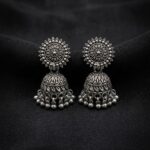 Oxidised Floral Jhumka