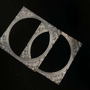 Pair of Geometric Square Bangles