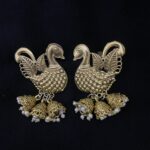 Golden Hansa Jhumka Earrings