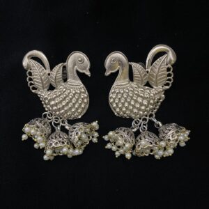 Golden Hansa Jhumka Earrings