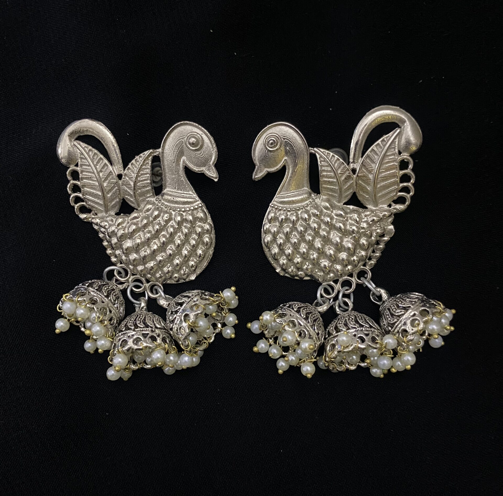 Golden Hansa Jhumka Earrings