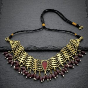 Red Sahari Weave Tribal Choker