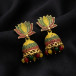 Lotus Bloom Tricolor Jhumkas