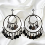 Black Solstice Tiered Hoops