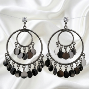 Black Solstice Tiered Hoops