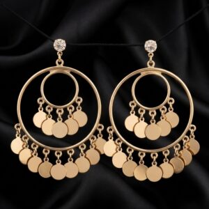 Golden Solstice Tiered Hoops