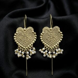 Gilded Heart Filigree Earcuffs