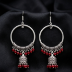 Red Oxidized Bali Jhumkas