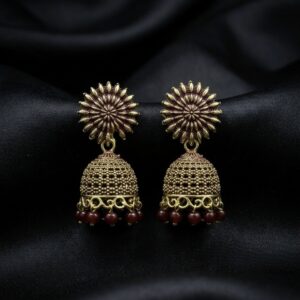 Crimson Jhumkas