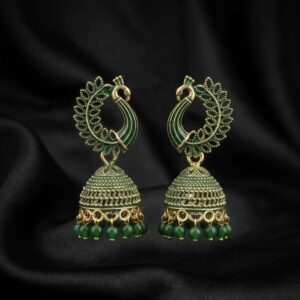 Verdant Peacock Jhumkas