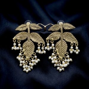 Leaf-Patterned Earrings.