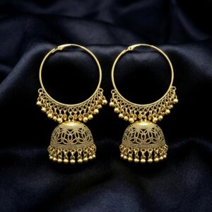 Gilded Bali-Jhumka Hoops