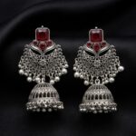 Maroon Chandbali Jhumka