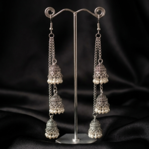 Silver Dholki Kashmiri Earrings