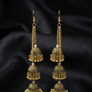 Triple Jhumka Kashmiri Earrings